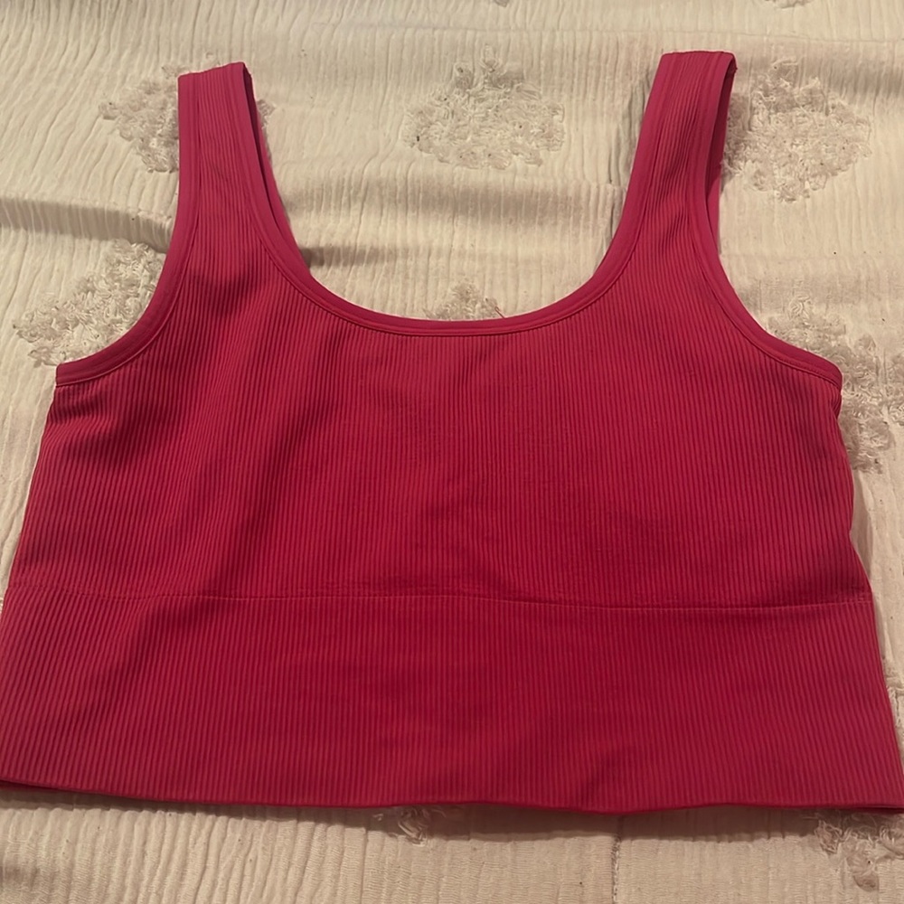 Pink Cropped Tank Top